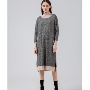 Xu hướng thời trang Casual Joker dệt kim gai cổ áo cao 68017#