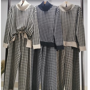 Thời trang Casual Joker Dệt kim Qianbird-Fortered Two-Piece Suit 69002#