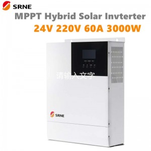 SRNE 3000W ALL-IN-IN-IN-IN-ONE HYBRID SOLAR Biến tần 24V 220 VAC Sóng sin tinh khiết 60A Max PV 100V Biến tầnngoài lưới