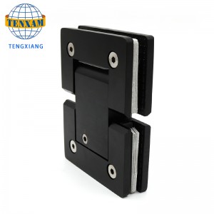 Phòng tắm màu đen Cửa kính bản lề Điều chỉnh vòi hoa sen Cửa xoay bản lề Bản lề không khung