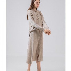 Áo len dệt kim hai mảnh giản dị 69027#