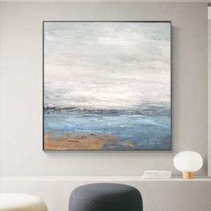 Seascape Pure Handmade Tóm tắt Tác phẩmnghệ thuật Đóng khung Tranh acrylic Trang trí tường Canvas Tranh sơn dầu cho phòng khách