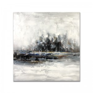 Bánnóng Tóm tắt Tác phẩmnghệ thuật trên Canvas Modren Tranh sơn dầu thủ công màu đen và trắng cho trang trí tường phòng khách