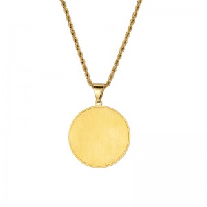 Vòng cổ thẻ tròn đôi hip-hop