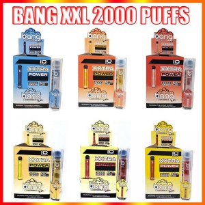 Bang XXL dùng một lần Vape Pen Thuốc lá điện tử Thiết bị 800mAh Pin 6ml Pods Rỗng Vapors gốc 2000 Puffs Kit Bán buôn