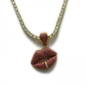 Sexy Red Lip Inlaid Vòng cổ