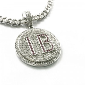 Mặt dây chuyền kim cương chạm khắc kim cương thời trang với chuỗi