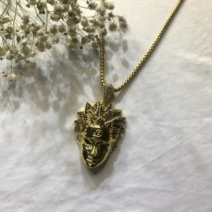 Xu hướng thiết kế Chất lượng cao Zircon Brass Chuỗi vòng cổ Mặt dây chuyền Thời trang Vòng cổ Nhân vật Hoạt hình Mặt dây chuyền