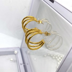 Bông tai bằng thép không gỉ mạ vàng 18K/14K