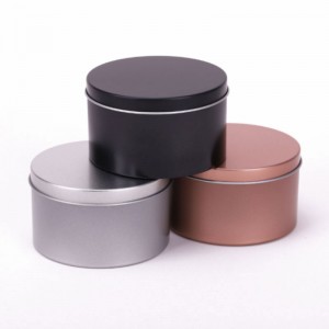 8oz Đen thiếcnến Jar Hương liệu Kim loại Đóng gói Nến 85 * 50mm