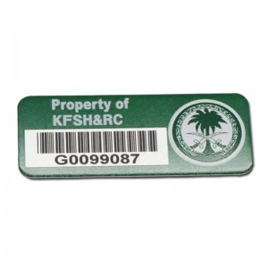 Bán buôn tùy chỉnh laser khắc số sê-rinhãnnhãn kim loạinhãn dánnhãn dánnhôm tài sản thẻ labe