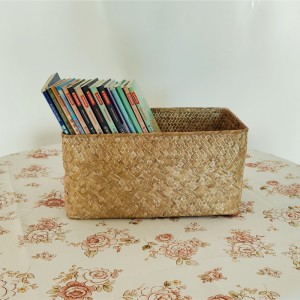 Giỏ gỗ vuông dệt bằng tay