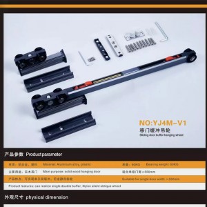 Bộ đệm thủy lực hai cửa liên kết phụ kiện khung hẹp thiết kế con lăn