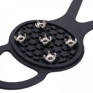 Ice Silicone đen tùy chỉnh Cleats chống trượt Crampons để leonúi, đi bộ đường dài