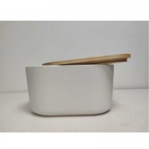 Bán buôn dài vớinắp bằng gỗ gốm sứ lưu trữ hộp bánh mì