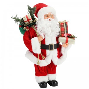 42cm Giáng sinh đứng Santa Claus Trang trí trang trí Bức tượng Bộ sưu tập Vải Holiday Lễ hội Xmas Plush Mục tùy chỉnh