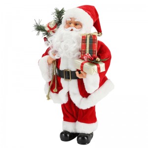 42cm Giáng sinh đứng Santa Claus Trang trí trang trí Bức tượng Bộ sưu tập Vải Holiday Lễ hội Xmas Plush Mục tùy chỉnh