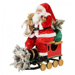 60/90CM Tàu Giáng sinh Santa Claus với ánh sáng trang trí trang trí lễ hội kỳnghỉ bộ sưu tập bức tượng Xmas truyền thống
