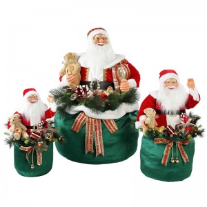 65/85/115cm Giáng sinh hoạt hình Santa Claus với ánh sáng kỳnghỉ trang trínhạc trang trí bức tượng Bộ sưu tập tượng truyền thống