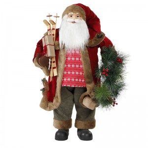 30 ~ 110cm Giáng sinh đứng santa claus với vòng hoa trang trí trang trí bộ sưu tập bức tượng truyền thống Xmas Series