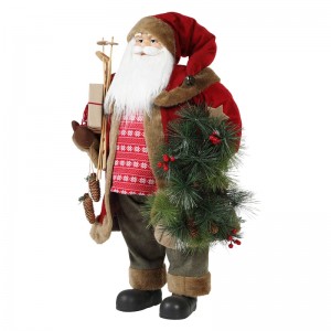 30 ~ 110cm Giáng sinh đứng santa claus với vòng hoa trang trí trang trí bộ sưu tập bức tượng truyền thống Xmas Series