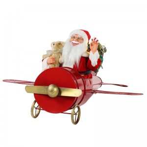 80cm Giáng sinh Âmnhạc Hoạt hình Santa Claus Ngồi Red Camerent Trang trí Bức tượng cổ điển Holiday Holiday Trang trí Quà tặng Bộ sưu tập