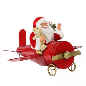 80cm Giáng sinh Âmnhạc Hoạt hình Santa Claus Ngồi Red Camerent Trang trí Bức tượng cổ điển Holiday Holiday Trang trí Quà tặng Bộ sưu tập