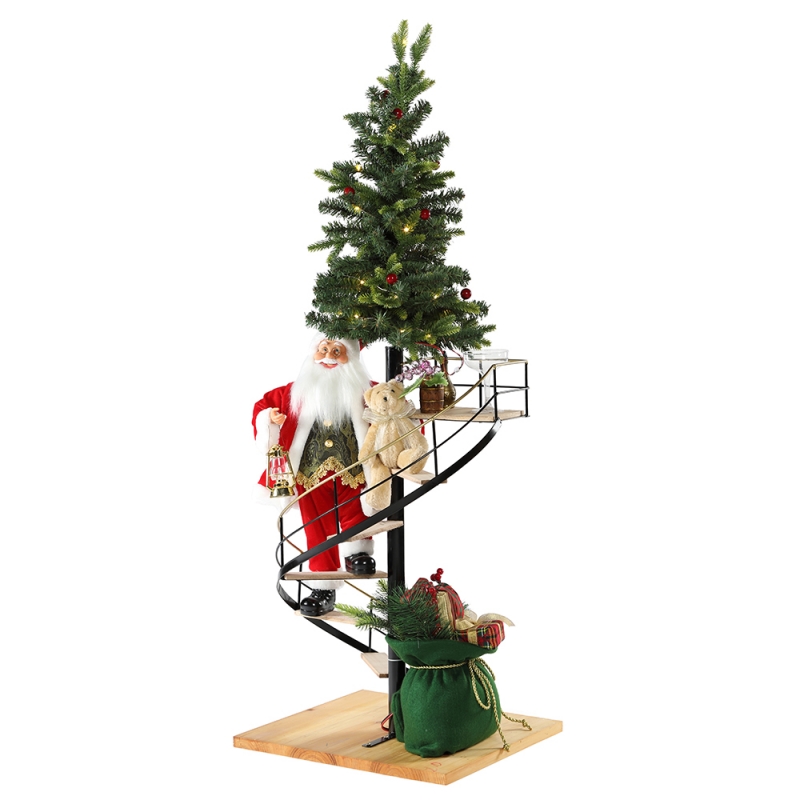 60cm cầu thang giáng sinh santa claus với ánh sáng trang trí âmnhạc trang trí lễ hội kỳnghỉ bộ sưu tập bức tượng truyền thống