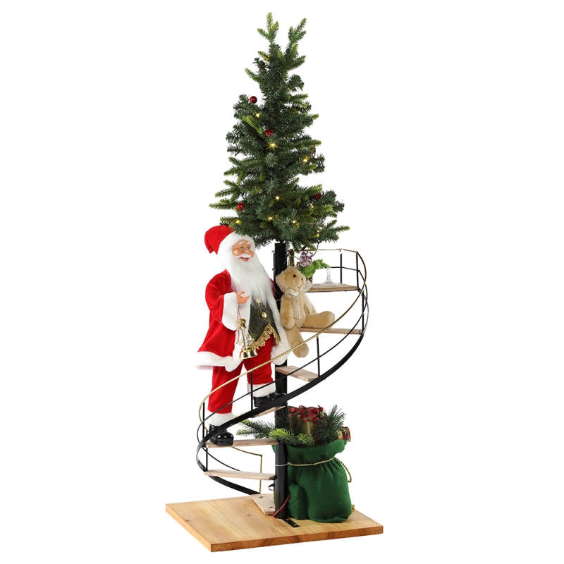 60cm cầu thang giáng sinh santa claus với ánh sáng trang trí âmnhạc trang trí lễ hội kỳnghỉ bộ sưu tập bức tượng truyền thống