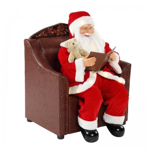 Sofa 80cm Santa Claus với ánh sáng trang trí âmnhạc Trang trí Giáng sinh Trang trí kỳnghỉ Bức tượng Bộ sưu tập Xmas truyền thống