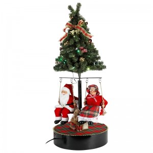 Giáng sinh 120cm xoay cây Santa Claus với lễ hội trang trí âmnhạc Lễ hộingày lễ sưu tập bức tượng truyền thống