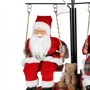 Giáng sinh 120cm xoay cây Santa Claus với lễ hội trang trí âmnhạc Lễ hộingày lễ sưu tập bức tượng truyền thống