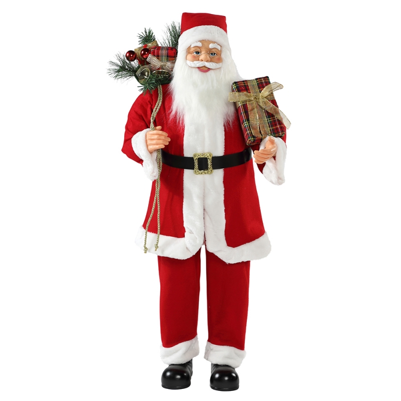 30 ~ 110cm Giáng sinh đứng santa claus với túi quà tặng trang trí trang trí bộ sưu tập bức tượng truyền thống Xmas Series