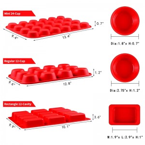 Khuôn xốp hình chữnhật tròn Muffin Pan, Đồnướng