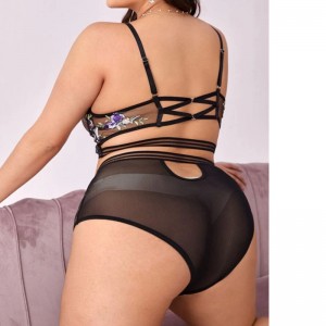 JF Lông mi Lông Nữ Đồ lót Phụnữ Sang trọng Ren Trim cho Đồ lót Bán buôn Tùy chỉnh Bạn Thiết kế Ren Hai mảnh Set Phụnữ Đồ lót gợi cảm