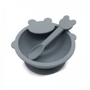 Bát bé bằng silicon thực phẩm với bộ hút, bộ cho bé ăn