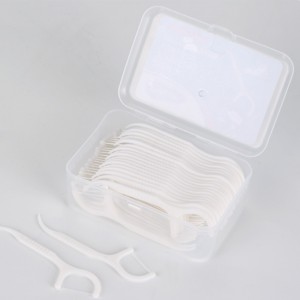 Nhãn riêng Nhãn hiệu phân hủy sinh học Than tre uống dùng một lần/wwooden/wheat Rơm/plastic Flosser Stick Nha khoa Floss Pick