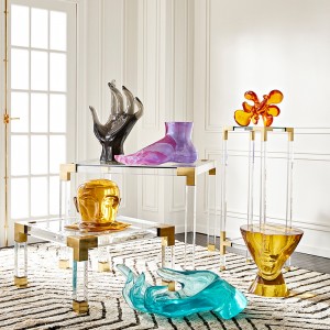 Bàn chải mặt sang trọng Bàn đồng thau Bảng điều khiển Bàn cà phê góc đương đại Bắc Âu