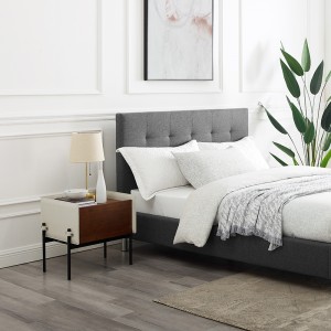 đầu giường hiện đại gỗ tựnhiên tối giản bàn giườngngủ bằng gỗ với chân thép không gỉ