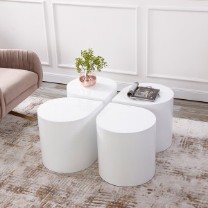 Thiết kế cánh hoa Bàn cà phê cao cấp Esthetic Bộ 4 bàn bên vàng cho phòng khách hiện đại