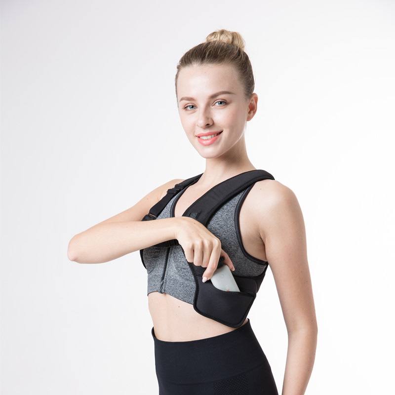 Nạp pin hỗ trợ lưng với sưởi điện, mát xa lưng cho đau lưng