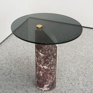 Ý Thiết kế kính cường lực Bàn cà phê hiện đại bằng đá cẩm thạch PLINTH Bàn bên cho phòng khách Nội thất