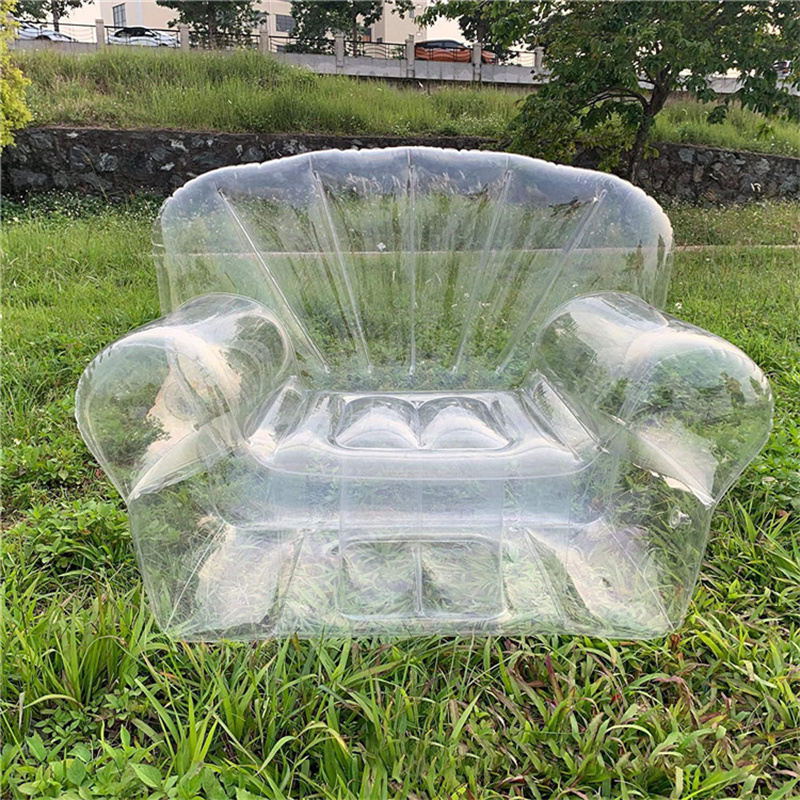PVC Sofa bơm hơi trong suốt, ban công phòngngủngoài trời Giải trí, Ghế gấp bơm hơi đơn