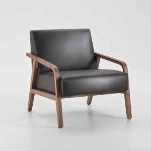 Thiết kếnội thất hiện đại Phòng khách Ghế đơn Sofa Bentwood Da Chaise Ghế phòng chờ với Ottoman