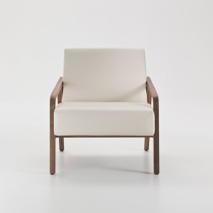 Thiết kếnội thất hiện đại Phòng khách Ghế đơn Sofa Bentwood Da Chaise Ghế phòng chờ với Ottoman