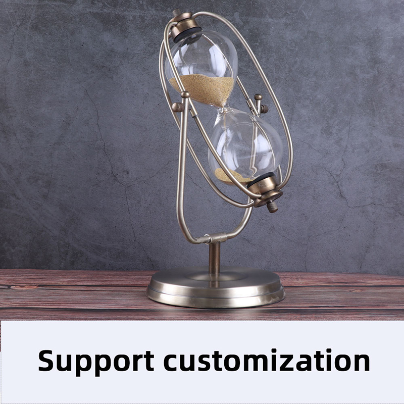 Đồng hồ bấm giờ Kim loại Xoay Đồng hồ cát Phong cách châu Âu Trang trí phòng khách Đồ trang trí Quà tặng sinhnhật30/60 Mins Time Đồng hồ cát