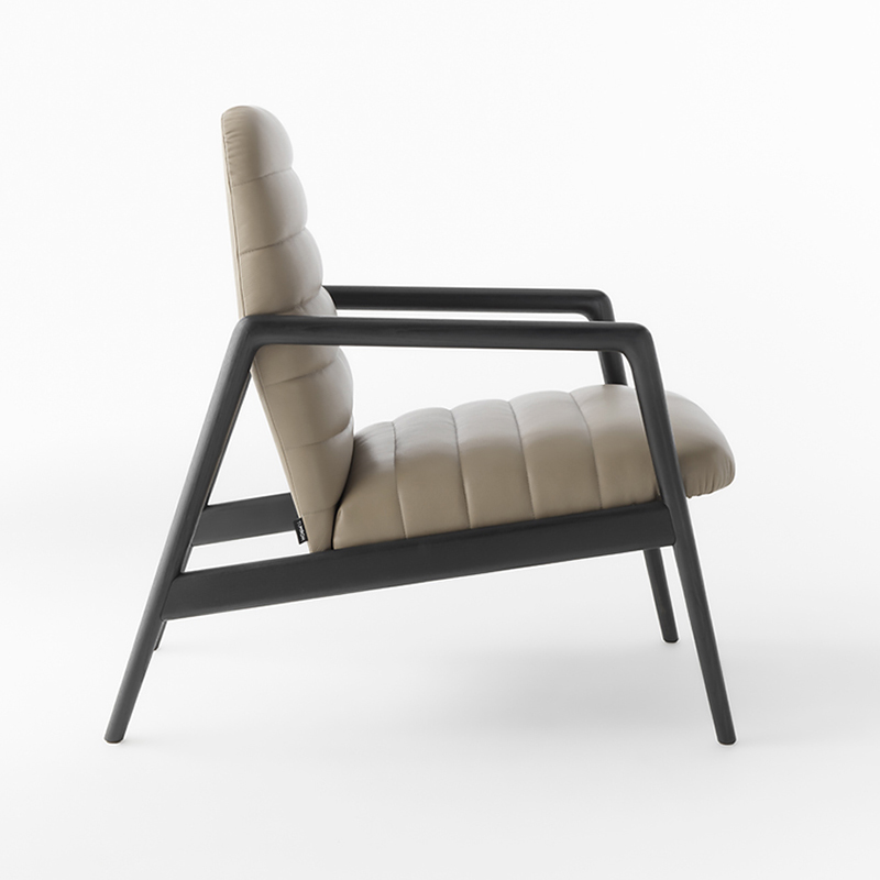 Ý thiết kế tối giản gỗ phòng chờ ghế sofa da cánh tay phòng khách