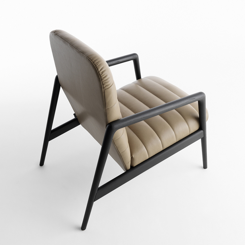 Ý thiết kế tối giản gỗ phòng chờ ghế sofa da cánh tay phòng khách