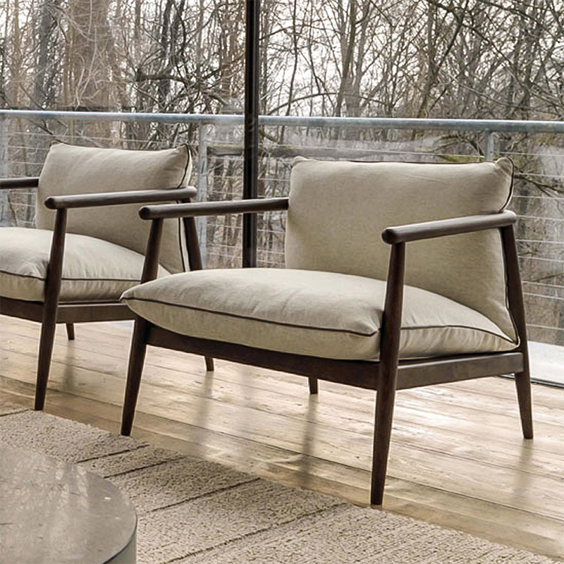 Bắc Âu hiện đại tối giản thiết kế vải đơn ghế sofa cho phòng khách