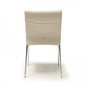 Ghế ăn bằng da kim loại trắng của Ý, bộ 6 cho phòng ăn